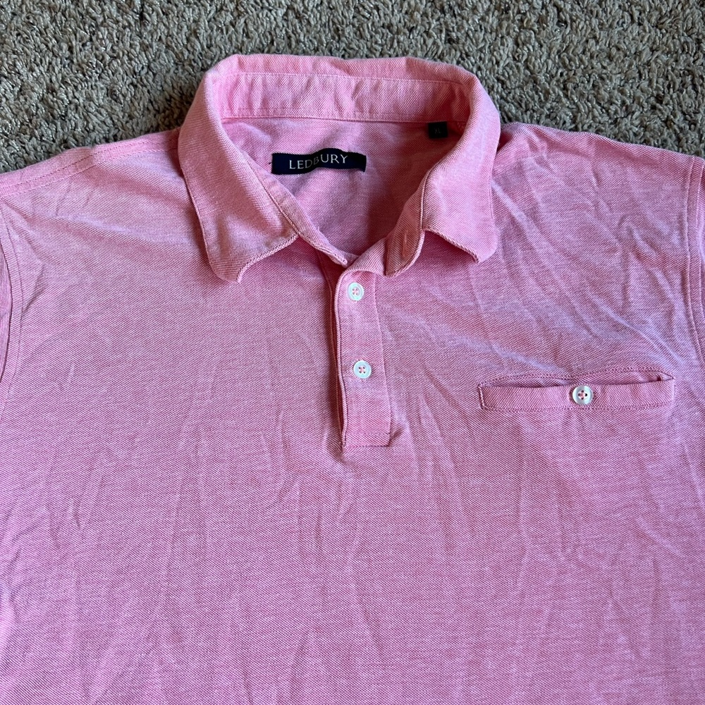 Ledbury Golf Polo Shirt XL Pink